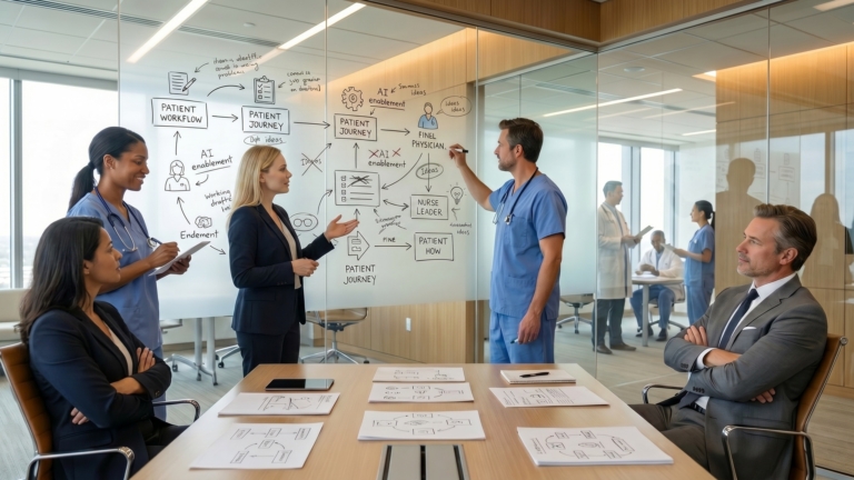 DataDoc discussing complex workflows with physicians.